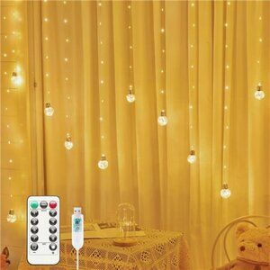 185 LED Wishing Ball Curtain Lights - Fairy String Lights with Remote